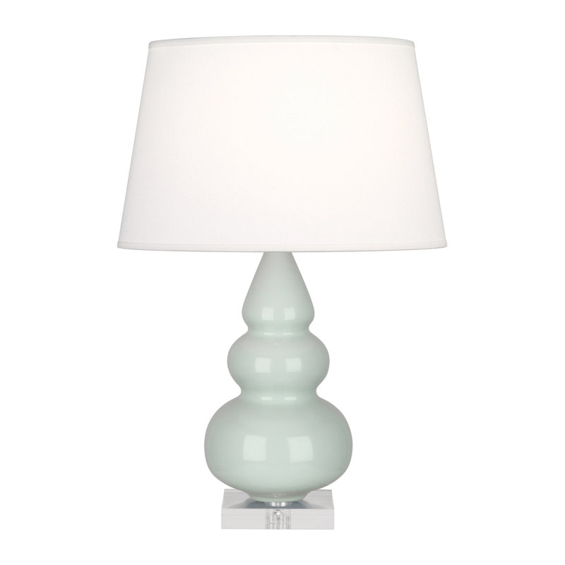 Triple Gourd Table Lamp, Bone, Antique Silver, 31" H x 19" W x 19" D