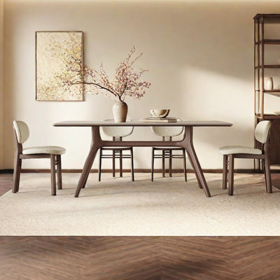 Modern simple rectangular family dining table sets
