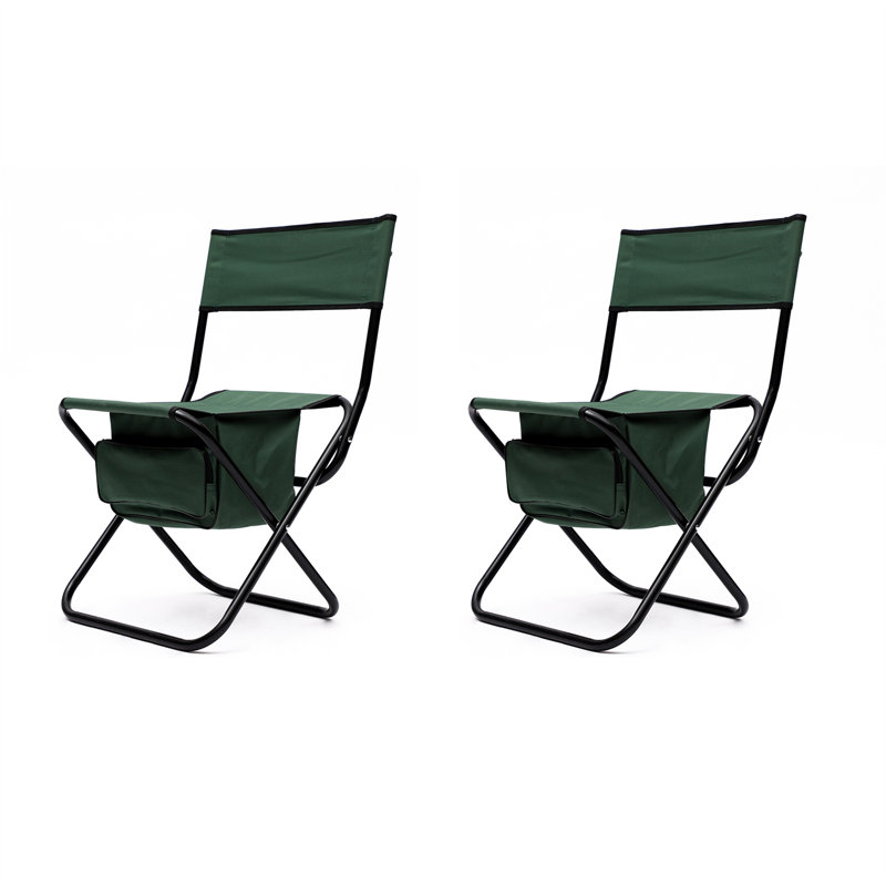 Chaise de camping pliante Bryland, Noir / Vert