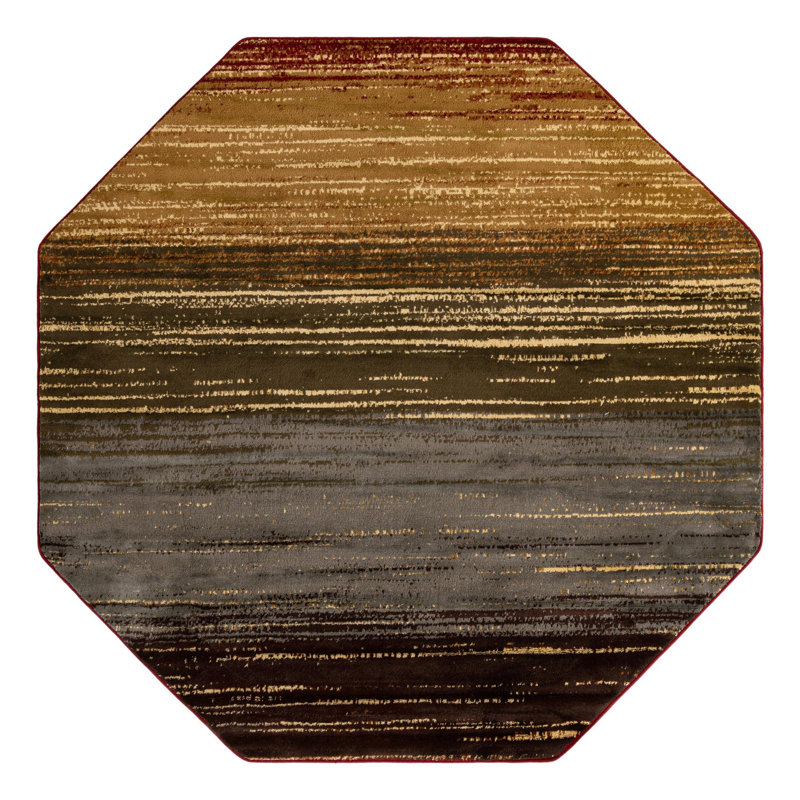Ivetta Performance Abstract Indoor Rug, Octagon 7' x 7'