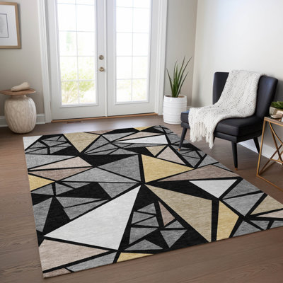 Tapis intérieur / extérieur noir Aristea 