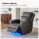 Anabal Oversized One-touch Reset Genuine Leather Dual Motor Power Recliner with Lift-up Cup Holder(Set of 2)