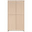 Armoire haute Myerson Grey Driftwood à 2 portes en bois d'ingénierie