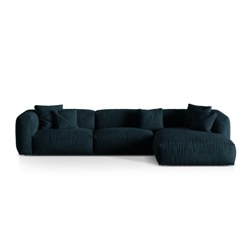 Carce 3 Seater Corner Sofa , Right-Hand Facing, Velvet- Deep Petrol