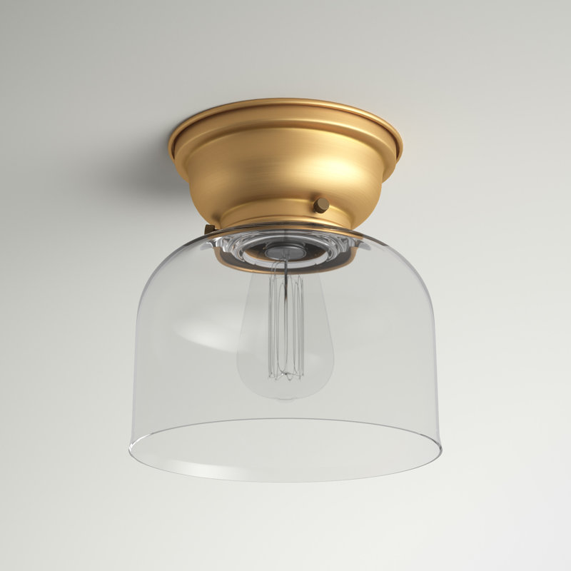 Aditi Bell 1 Light 8" Flush Mount, No Bulb Included, Clear