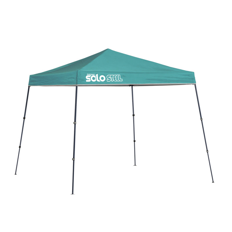 Abri escamotable d'extérieur à pieds inclinés Solo Steel, Turquoise, Argent argent, 11,5 pi x 11,5 pi