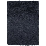 Bensonhurst Navy Hand-Woven Solid Area Rug in Cotton & Polyester