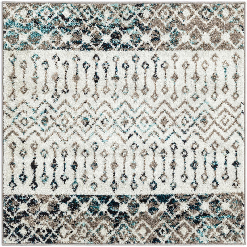 Abstract Indoor Rug, Square 3'3"