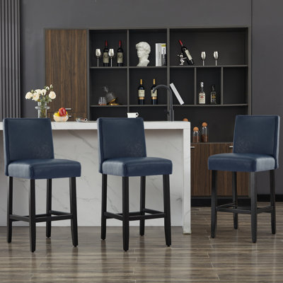 Tabouret de bar rembourré avec structure en bois massif
