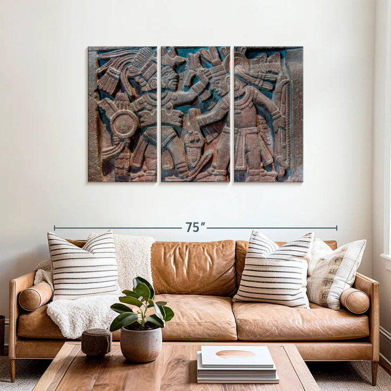 Senne Aztec Stone Carving, 36" H x 57" W