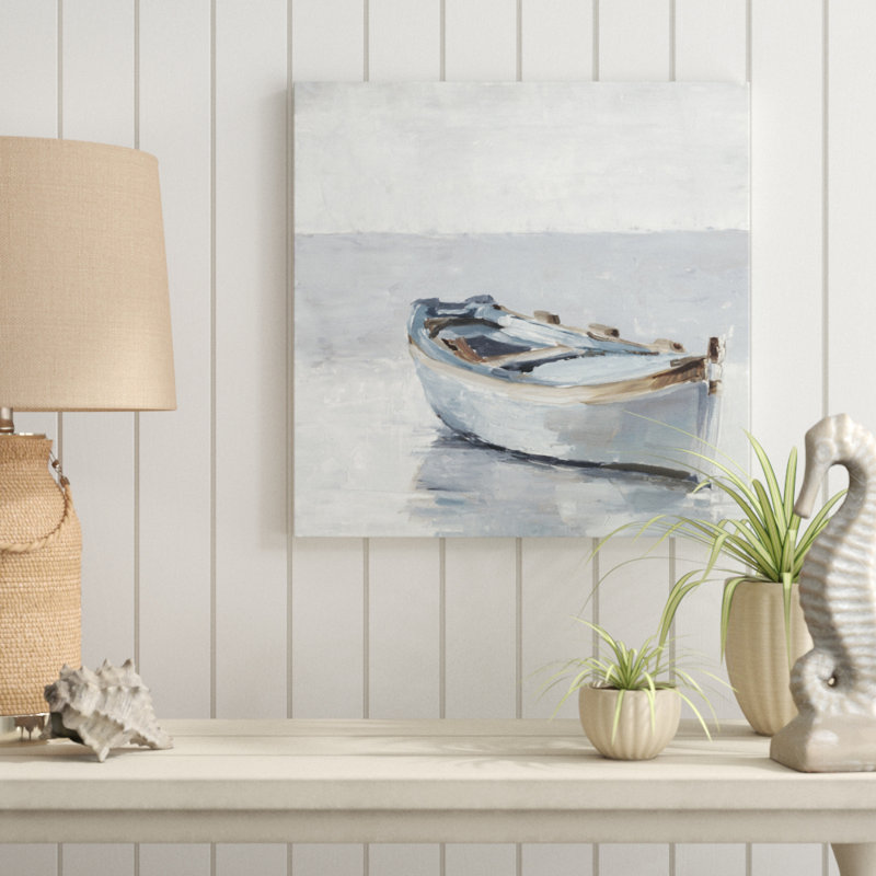 «Reflection Horizon I», peinture sur toile, Cadre noir, H 21,75 po x l 21,75 po x P 0,75 po