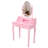 Vanity Desk Set With LED Light Mirror And Cushioned Stool For Bedroom-2138610776