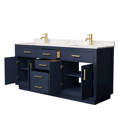 Beckett TK 72'' Double Bathroom Vanity with Cultured Marble Top