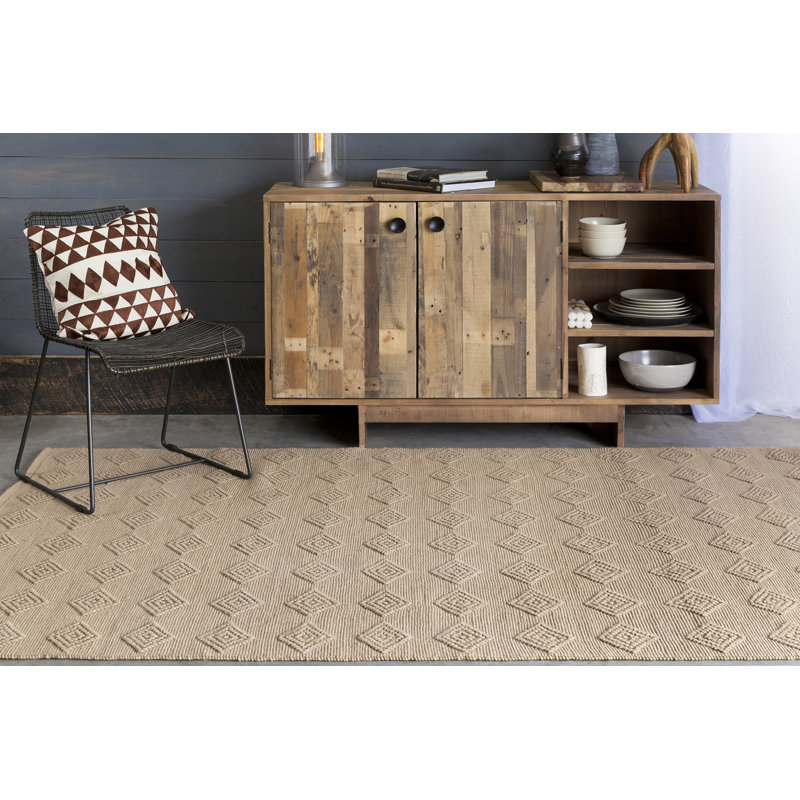 Tapis en jute et sisal à motif géométrique espresso tissé à la main Fayean Authentic, 5 pi x 7 pi 6 po