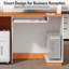Bureau d'accueil moderne avec éclairage DEL et station de recharge, comptoir spacieux de 62,2 pouces pour bureau moderne.-1555786561-1555786566