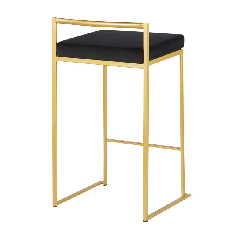 Tabouret de comptoir en velours noir Fuji par LumiSource - ensemble de 3
