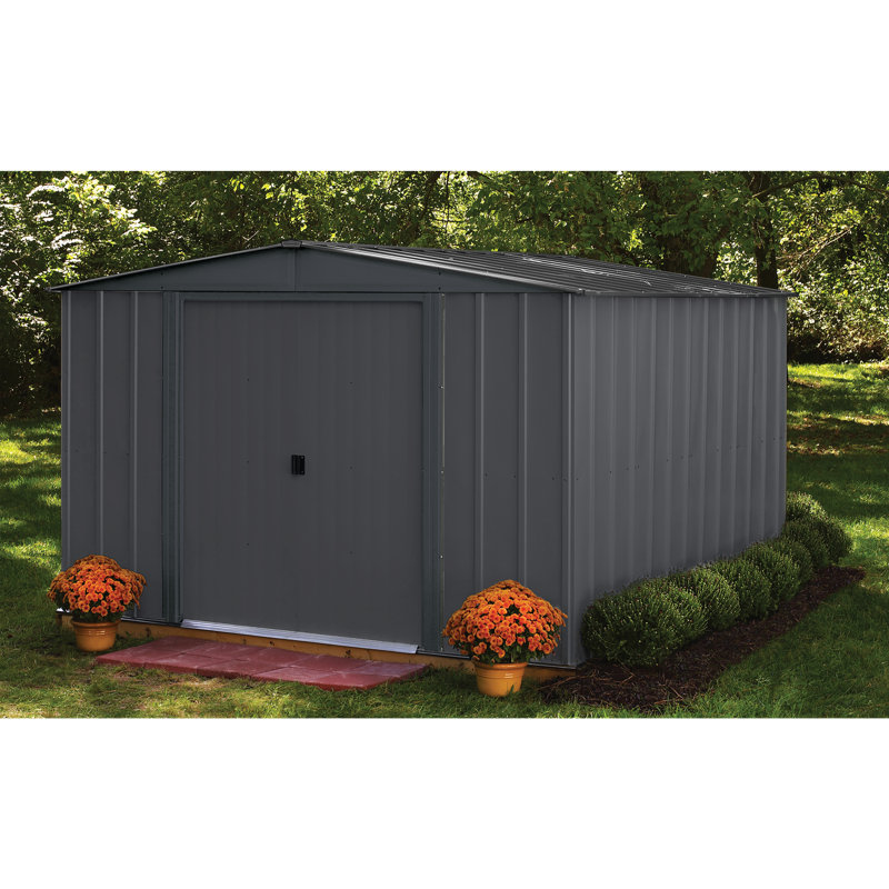  Arrow Classic Steel Storage Shed, Anthracite, 10 ft. W x 10 ft. D
