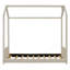 Lit simple en velours beige