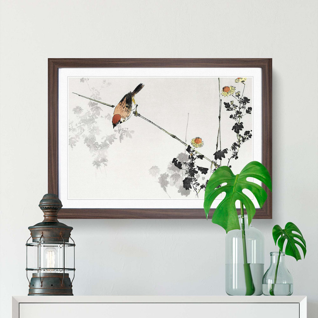 Japanese Swallow Bird by Watanabe Seitei - Framed Print