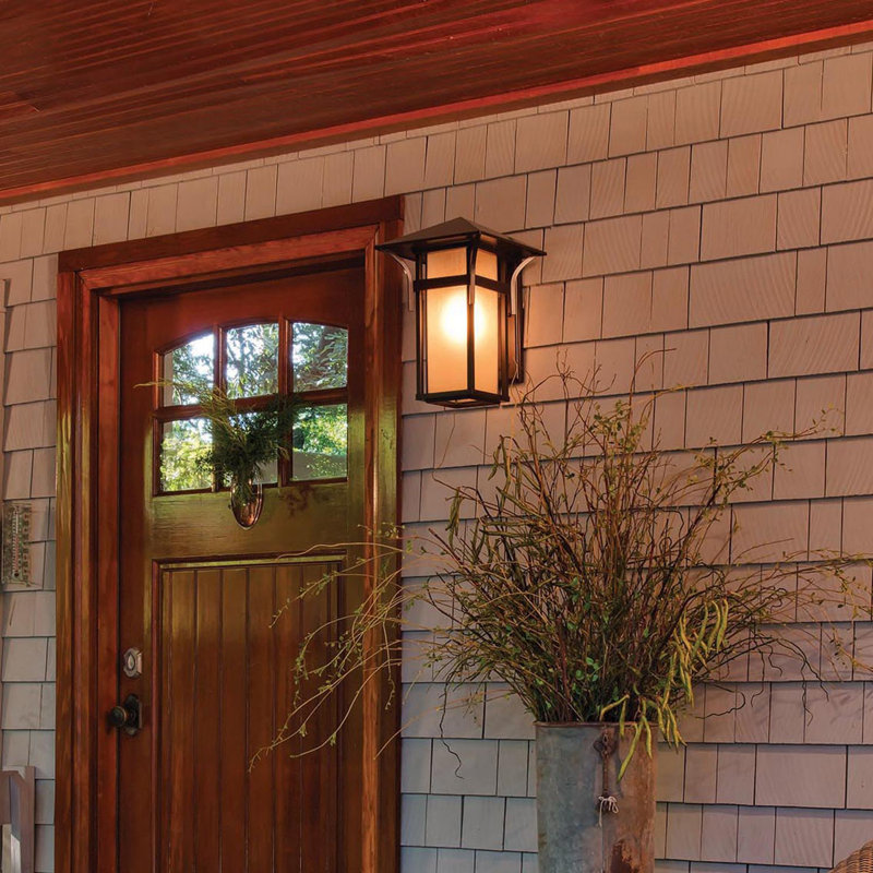 Harbor Outdoor Wall Lantern, 16.3" H x 11" W, Satin Black, MED