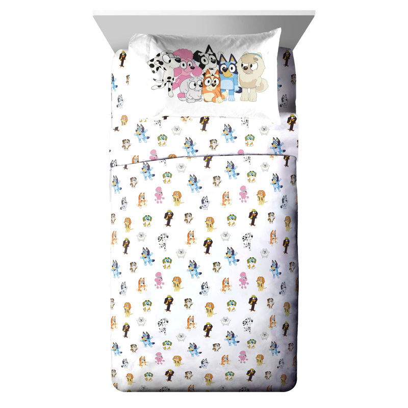 Bluey & Friends Twin Microfiber Toddler Bed Set