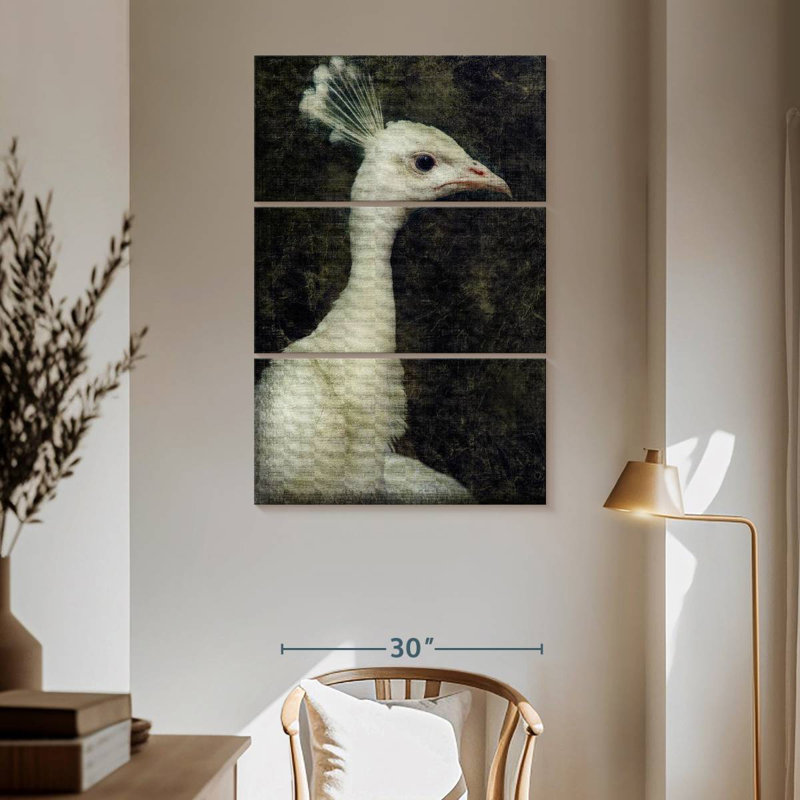 Brampt White Peacock, 65" H x 42" W