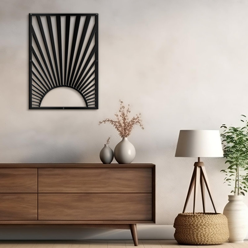 Décoration murale décorative murale en métal, H 30 po x l 21,43 po x P 0,05 po, Noir
