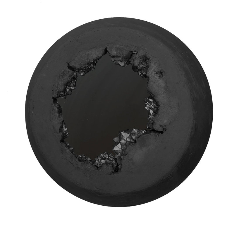 Luminaire suspendu sphère 1 lumière avec détails en cristal Geode, Noir, Noir, Non
