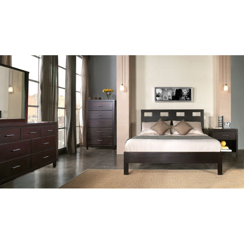 Ensemble de chambre configurable avec lit plateforme Carolina
