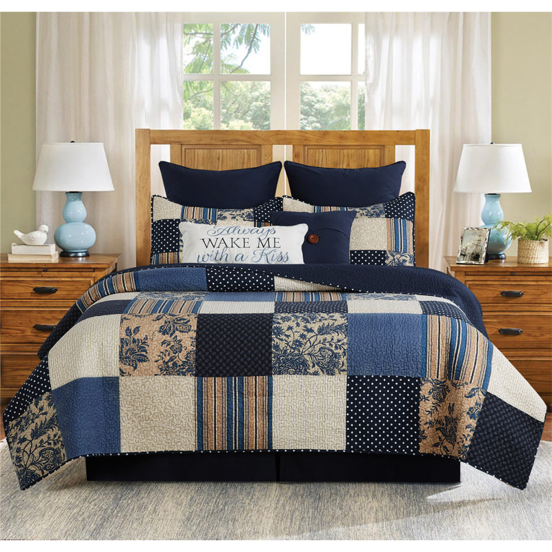 Cotton Reversible and Machine Washable, Twin Quilt + 2 Standard Shams