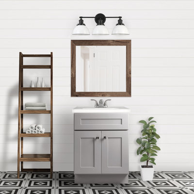 Brookings 24 Inch Bathroom Vanity, Shaker, Solid Wood, Fully Assembled, Sherwin Williams® Gray – Design House, 215517