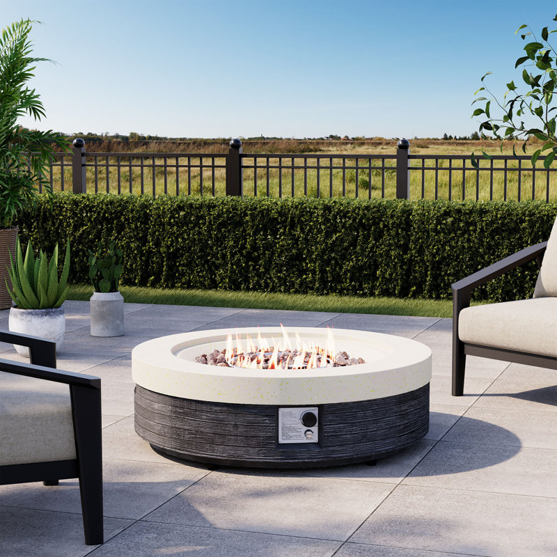 41" Round Concrete Propane Fire Pit Table