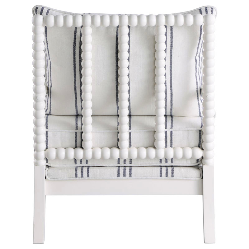 Chaise à rayures blanches et bleu marine, rehaussant l'ambiance de l'espace principal, siège traditionnel et d'appoint - Revêtement en tissu