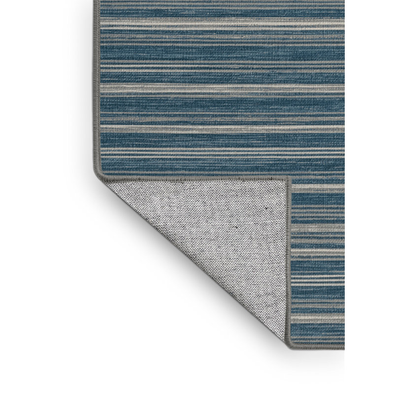 Tapis vert à rayures horizontales lavable à la machine, Rectangulaire 8 pi x 10 pi