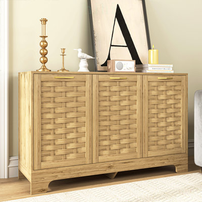 Buffet polyvalent en bois à 3 portes avec tablette réglable et ensemble anti-basculement, parfait pour les solutions de rangement à pièces multiples