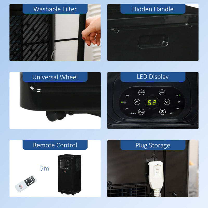 HomCom 10000 BTU Portable Air Conditioner with Remote Included