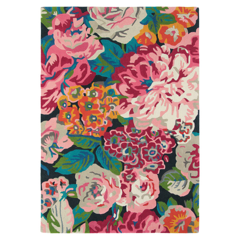 Hand Tufted Wool Floral Area Rug, Rectangle 5'7" x 7'10"