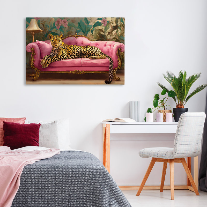 Toile léopard exotique, design par Tina LeCour, H 20 po x l 30 po