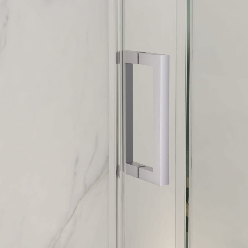 56-60"W X 72"H Frameless Sliding Shower Door,5/16" (8Mm) Thick Sgcc Tempered Clear Glass,Double Side Easy Clean Coat, Brushed Nickel Finished With Buffer