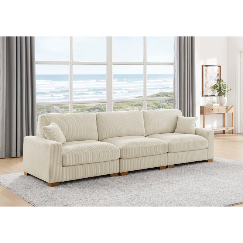 3-Pieces Modular Sofa, Cream