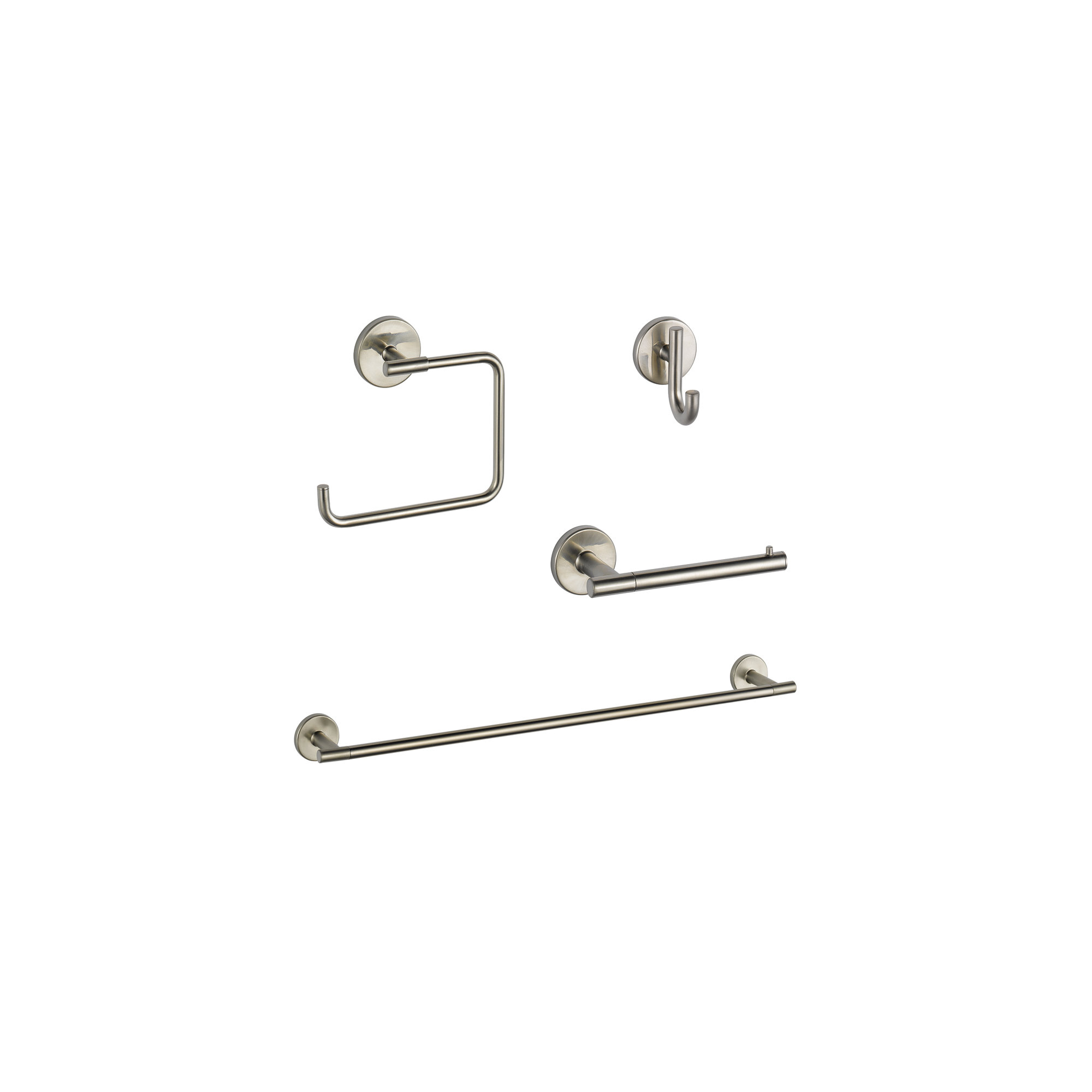 Trinsic Delta 4 Piece Bathroom Hardware Set, Stainless