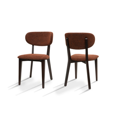Chaises de salle à manger en bois rembourrées de style moderne Mid-Century Rapsodi