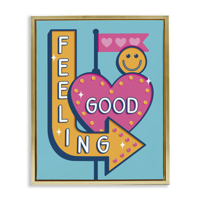 «Feeling Good Retro», art mural encadré sur toile flottante par Jalynn Heerdt