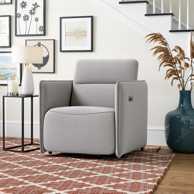 35.1" Wide Modern Upholstered Dual Power Recliner with USB Port by Latitude Run
