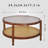 Provins Solid Wood Coffee Table, Glass Top Coffee Table