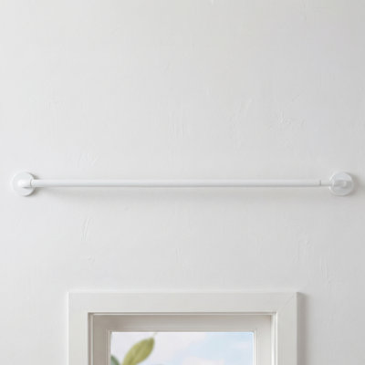 ECOMCGEIO Single Pack Magnetic Rod for Metal Doors, Adjusts 18-30 Inches, 3/8-Inch Diameter, White Finish, Perfect for French Door Café Curtains