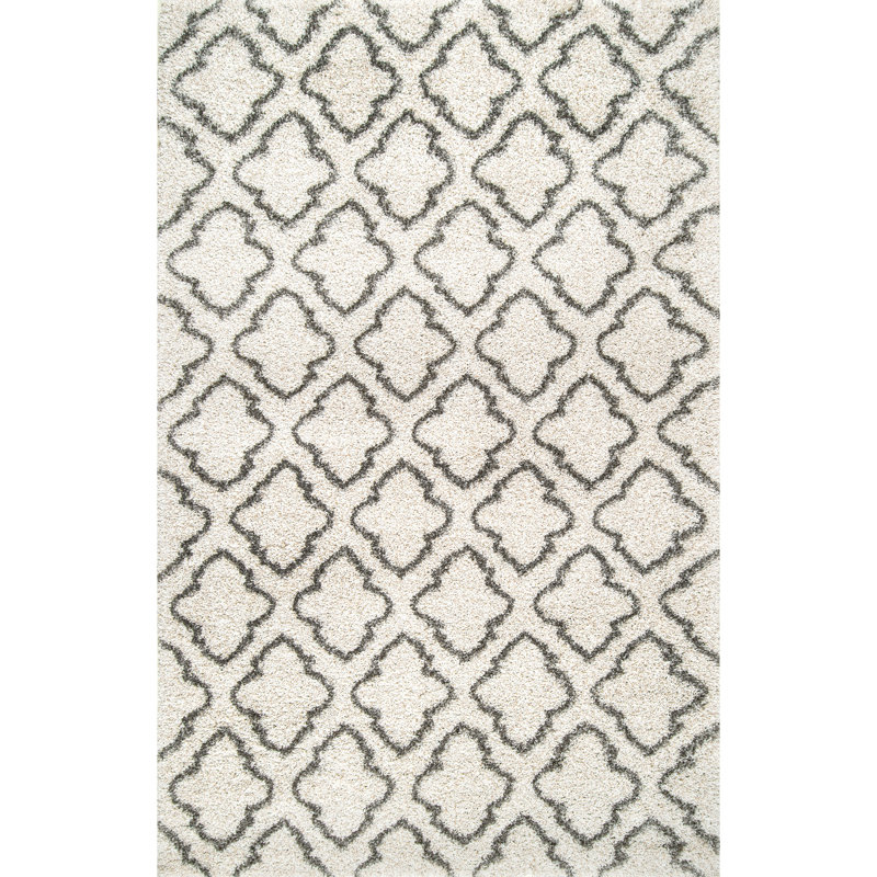 Tapis géométrique ivoire Custer, Rectangle 4 pi x 6 pi