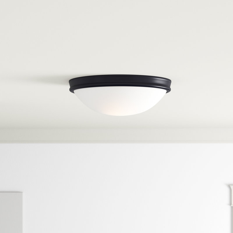 Plafonnier encastré 2 lumières 12,5 po BRUSS, Noir mat