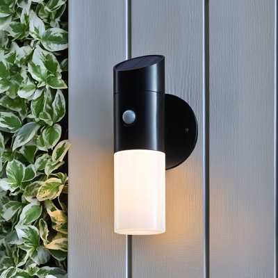 Allise Black 23.5cm H Solar Powered Integrated LED Outdoor Wall Lantern
