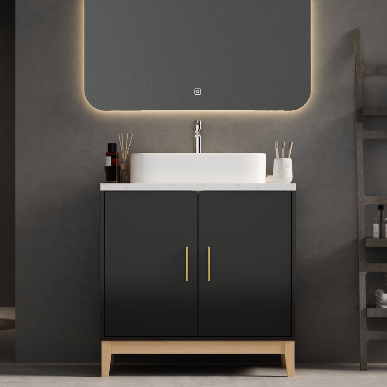 Panaite 31.6'' Free Standing Single Bathroom Vanity with Manufactured Wood Top